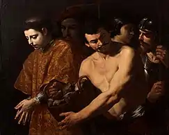 Der Hl. Stephan wird zu seinem Martyrium geführt, 97 × 120 cm, ca. 1630–1640, Privatsammlung