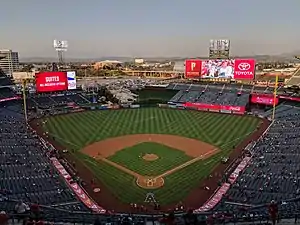 Das Angel Stadium of Anaheim im März 2019