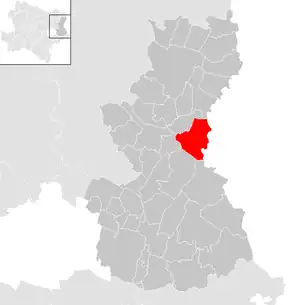 Lage der Gemeinde Angern an der March im Bezirk Gänserndorf (anklickbare Karte)