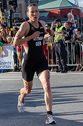 Anja Dittmer bei der ITU-Weltmeisterschaft auf derTriathlon-Sprintdistanz in Stockholm, 2012