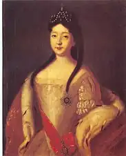 Anne Petrowna, Herzogin von Schleswig-Holstein-Gottorf, Gemälde von Louis Caravaque 1725