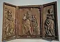 Anna-Selbdritt-Altar, links Barbara, Mitte Anna mit Tochter Maria und Enkel Jesus, rechts vermutlich Katharina