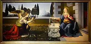Die Verkündigung Mariae,L’Annunciazione (Leonardo da Vinci und Andrea del Verrocchio)