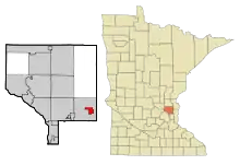 Lage von Centerville im Anoka County und in Minnesota