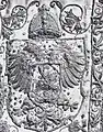 Krönungsrobe von Władysław IV. Wasa (Detail) mit polnischen und schwedischen Wappen