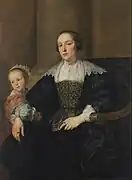 Anthonis van Dyck: Anna van Thielen, Frau des Malers Theodoor Rombouts mit ihrer Tochter, ca. 1626–1632