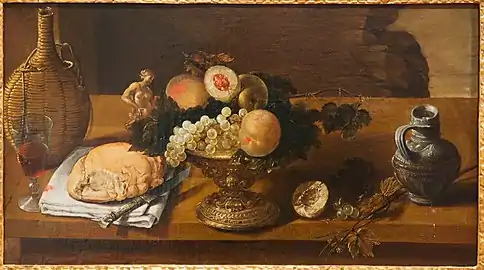 Fruchtkorb und diverse Objekte. Antoine-Benoît Dubois (1619–1680) (zugeschrieben)