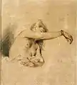 Antoine Watteau: Studie, Kreide (1717/18) – abgeklatschtes Original