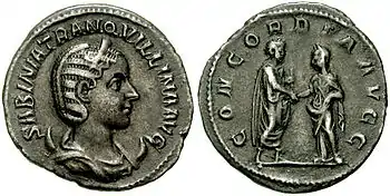 Münze zur Feier der Hochzeit von Gordian III. mit Tranquillina