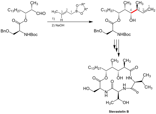 Anwendung der Roush-Reaktion in der Synthese von Stevastelin B nach Yamamoto