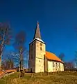 Apriķi (Gemeinde Laža): Lutherische Kirche, erbaut 1710