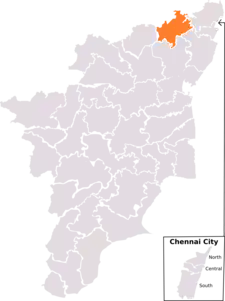 Lage des Wahlkreises in Tamil Nadu
