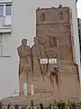 Wandmalerei des Csonka Toronys mit Arany János und Petöfi Sándor.