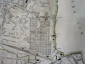 Lage des alten Bahnhofes Altendorf Essen-Süd auf einer Karte von 1898