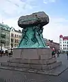 Die Anerkennung für die Arbeit, am Möllevångstorget in Malmö.