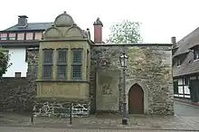Archivhäuschen am Münchhausen-Hof in Rinteln, nach Aussage der Stadt das kleinste Gebäude im Stil der Weserrenaissance