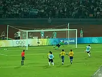 76. Minute des Halbfinals 2008 gegen Argentinien: Riquelme verwandelt einen Strafstoß zum 3:0-Endstand