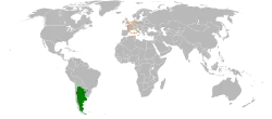 Lage von Argentinien und Schweiz