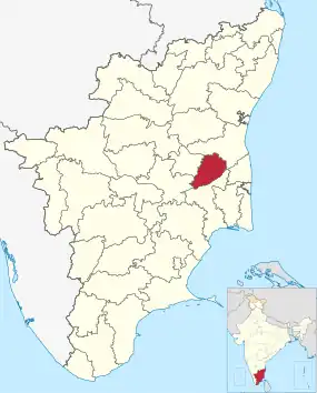 Positionskarte des Distrikts Ariyalur