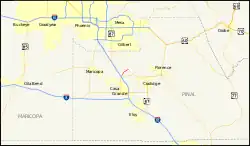 Karte der Arizona State Route 187