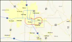Karte der Arizona State Route 202