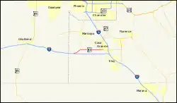 Karte der Arizona State Route 84