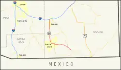 Karte der Arizona State Route 90