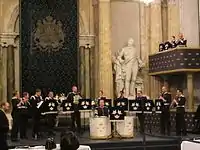 Auftritt im Reichssaal des königlichen Schlosses Stockholm