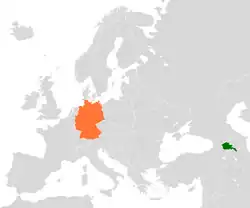 Lage von Armenien und Deutschland