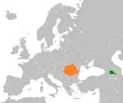 Lage von Armenien und Rumänien