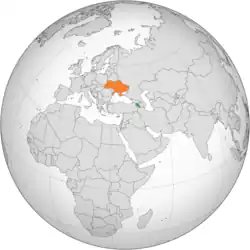 Lage von Armenien und Ukraine
