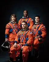 Christina Hammock Koch, Victor Glover, Reid Wiseman und Jeremy Hansen