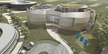Außenansicht desESO Supernova Planetarium& Besucherzentrum (Entwurf)