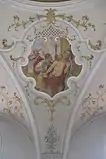 Stuckdekor und Medaillon im Langhaus