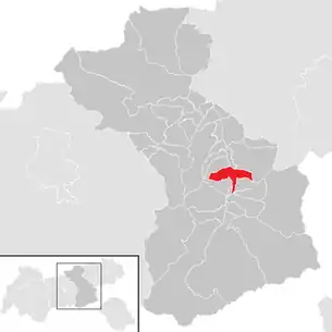 Lage der Gemeinde Aschau im Zillertal im Bezirk Schwaz (anklickbare Karte)
