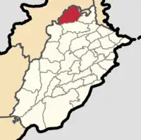 Karte von Pakistan, Position von Distrikt Attock hervorgehoben