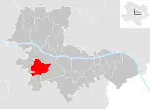 Lage der Gemeinde Atzenbrugg im Bezirk Tulln (anklickbare Karte)