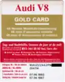 Audi V8 Gold Card, mit 4A Typschlüssel des S4 C4