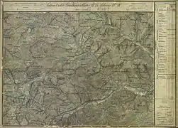 Landesaufnahme 1873: Ortskern mit der südlichen Umgebung (Mitte oben)