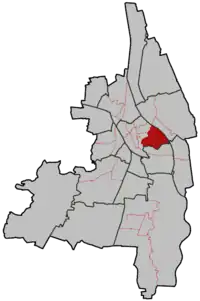 Lage des Stadtbezirks in Augsburg