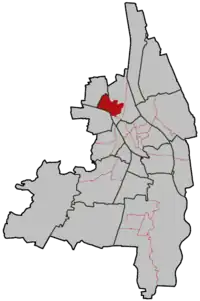 Lage des Stadtbezirks in Augsburg