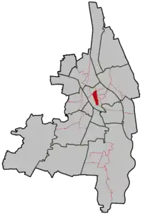 Lage des Stadtbezirks in Augsburg