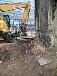 Bei den Bauarbeiten freigelegte Gebeine