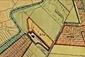 Baustufenplan (Ausschnitt) vom 8. Juni 1938 mit Änderungen (Haspa-Grundstück nördlich Hohenbergstedt) vom 14. Januar 1955