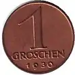 1 Groschen Vorderseite