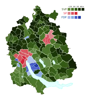 Stärkste Partei nach Auszählkreisen