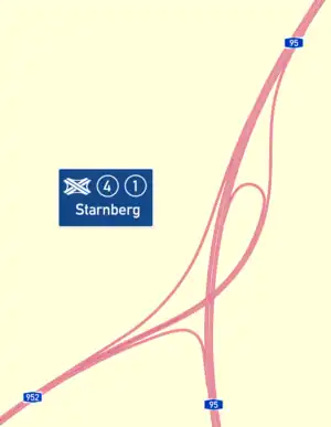 Übersichtskarte Autobahndreieck Starnberg
