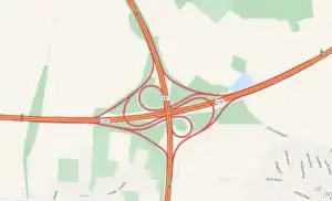 Übersichtskarte Autobahnkreuz Mönchengladbach