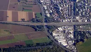Das Autobahnkreuz von oben