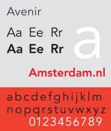 Schriftbeispiel für Avenir